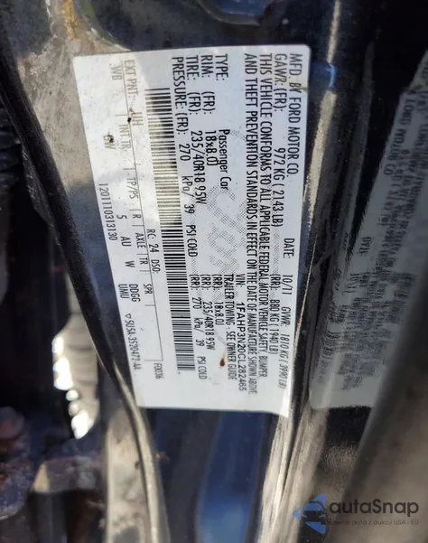 2012 Ford Focus Titanium z USA, uszkodzony, nr VIN 1FAHP3N20CL282465